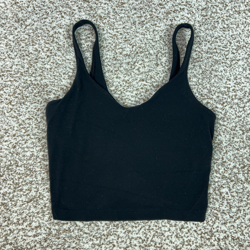 Lululemon Tank Top Womens 4 Black Align Yoga Nulu Cropped Workout Sports Gym